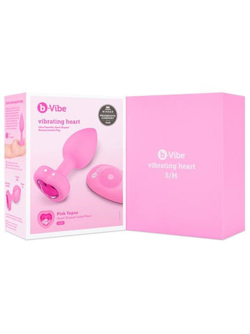 B Vibe Luxurious Remote Controlled Vibrating Heart Plug Wireless Anal Play - Butt Plugs