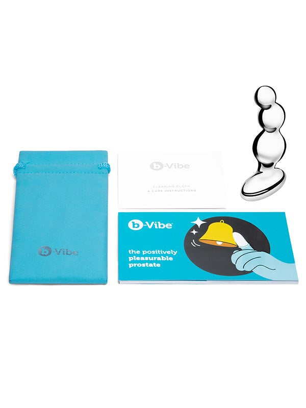 B Vibe Premium Stainless Steel Anal Beads Intense Stimulation and Weighted - - Anal Beads and Balls