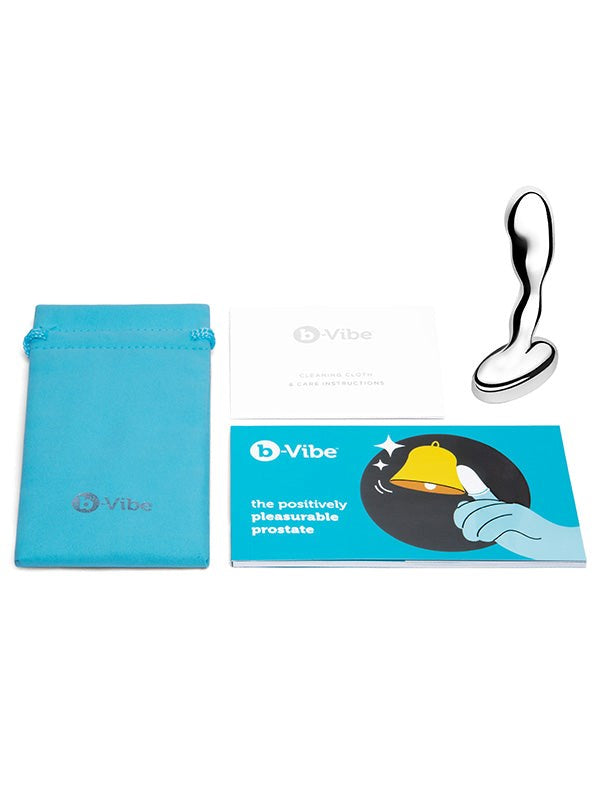 B Vibe Stainless Steel Prostate Stimulator Targeted Pleasure Premium Steel - - Prostate Toys