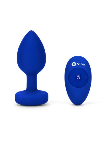 B Vibe Vibrating Jewel Plug Remote Control Anal Vibrator with Jeweled Base - Butt Plugs