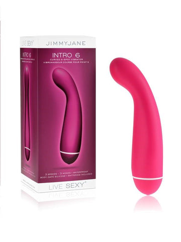 Pipedream Products Jimmyjane INTRO 6 Silicone G Spot Vibrator Pink Curved - G-Spot Vibrators