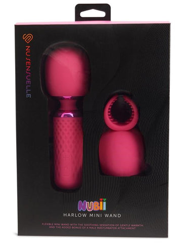 Nu Sensuelle Harlow Nubii Rechargeable Pleasure Wand with Attachments - Body Wands