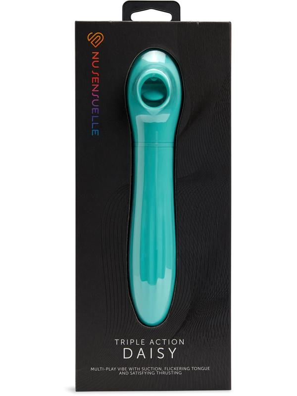 Nu Sensuelle Triple Action Daisy Clitoral Vibrator with Suction and Thrusting - - G-Spot Vibrators