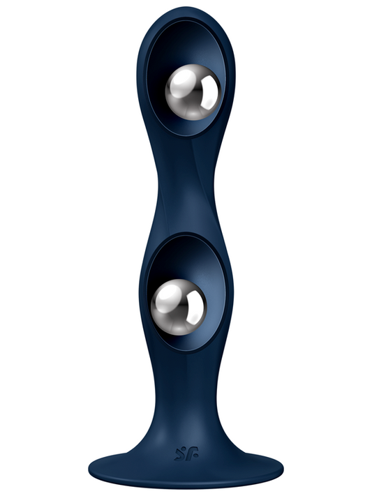 Xgen Products Satisfyer Double Ball R Silicone Dildo with Weighted Balls - - Anal Dildos