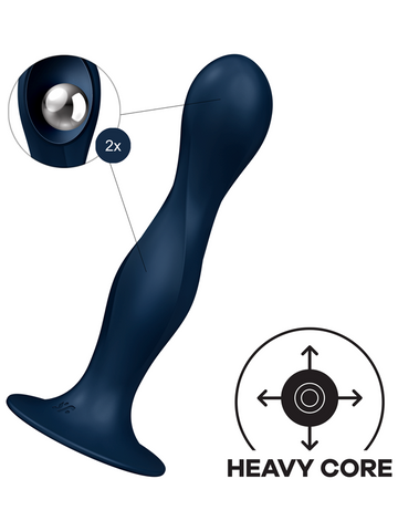 Xgen Products Satisfyer Double Ball R Silicone Dildo with Weighted Balls - Anal Dildos