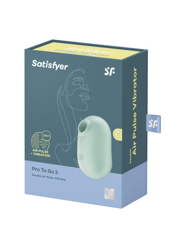 Satisfyer Pro To Go 2 Air Pulse Clitoral Vibrator Dual Motor Travel - - Clit Ticklers and Pulsators