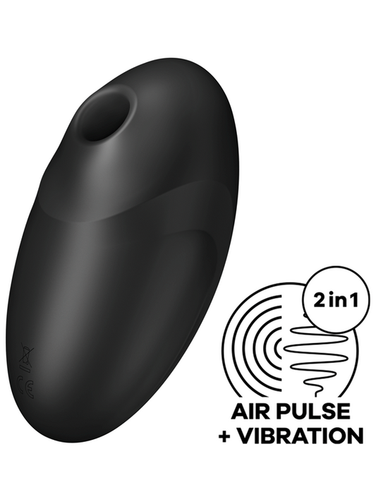 Satisfyer Vulva Lover 3 Black Air Pulse Clitoral Vibrator with Dual Motors - - Clit Ticklers and Pulsators