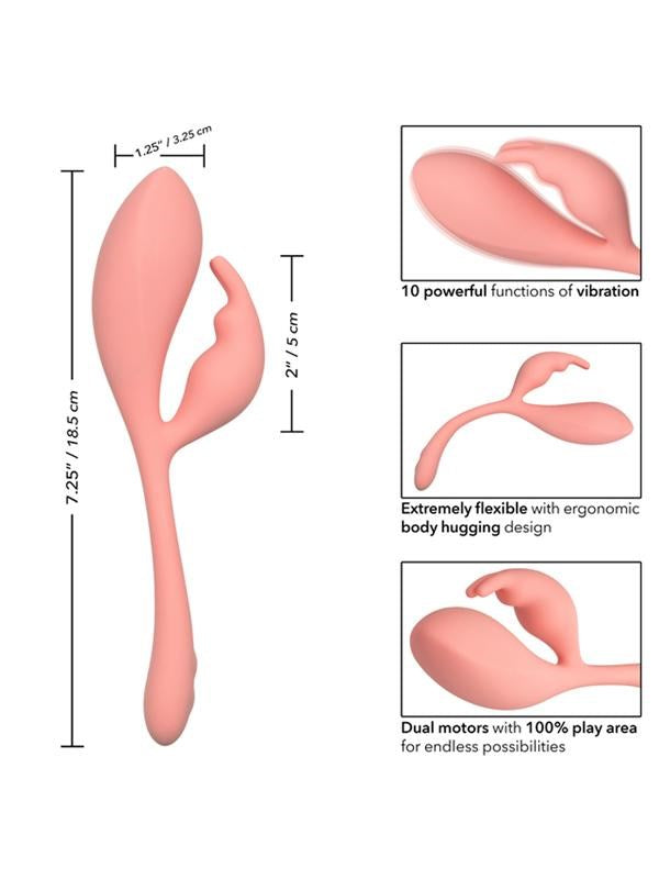 California Exotics Elle Liquid Silicone Bunny 10 Functions Rabbit Vibrator - Rabbit Vibrators