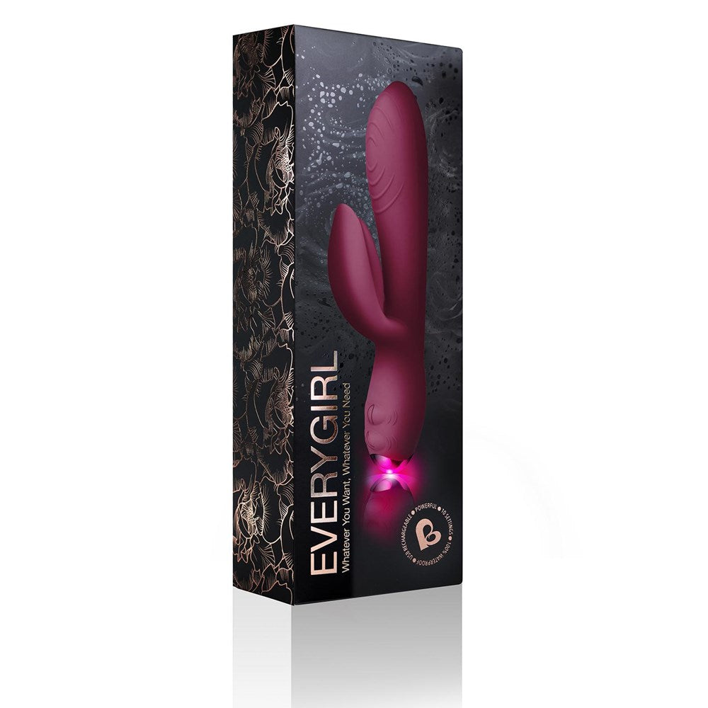 Rocks Off Indulgent Dual Stimulation Every Girl Rechargeable Rabbit Vibrator - - Rabbit Vibrators