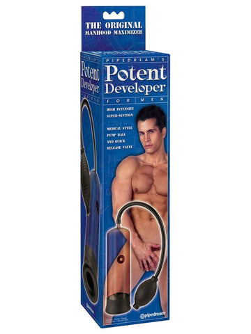 Pipedream Potent Developer Male Penis Pump with Multiple Cock Rings - Penis Pumps And Stretchers