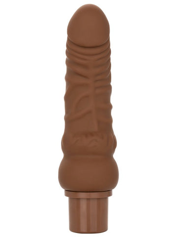 California Exotics Rechargeable Power Stud Curvy Vibrating Dildo with 12 Speeds - Vibrating Dildos
