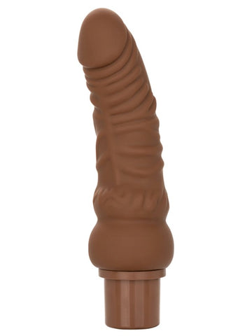 California Exotics Rechargeable Power Stud Curvy Vibrating Dildo with 12 Speeds - Vibrating Dildos