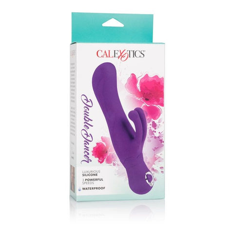 California Exotics Silicone Double Dancer Rabbit Vibrator Purple Dual Stimulation - Rabbit Vibrators