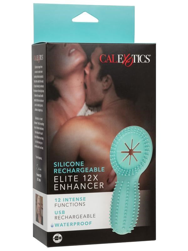 California Exotics Silicone Rechargeable Elite 12X Enhancer Vibrating Cock Ring - - Vibrating Cock Rings