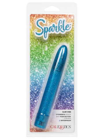 California Exotics Sparkle Slim Sleek G Spot Massager Blue Waterproof - G-spot Vibrators