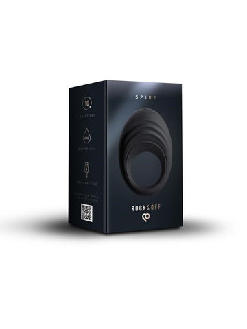 Rocks Off Spire Vibrating Liquid Silicone Cock Ring with 10 Speed Vibrations - Vibrating Cock Rings