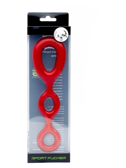 Sport Fucker Stretchable 3 Way Pleasure Ring TPR Cock Ring - - Ball Stretchers and Crushers