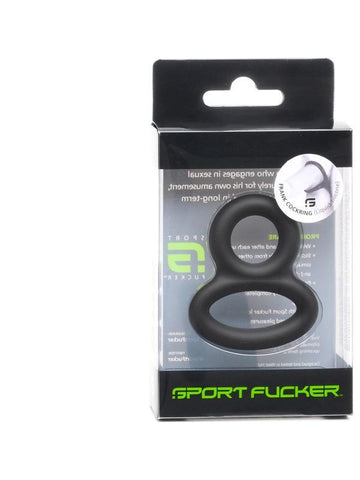 Sport Fucker Premium Silicone Dual Cock Ring for Enhanced Penis Stimulation - Stretchy Cock Rings