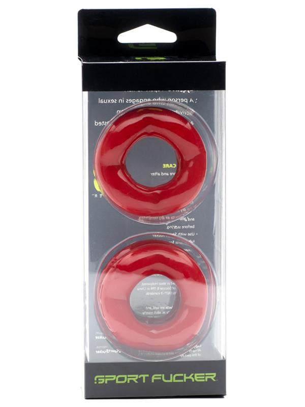 Sport Fucker Revolution Dual Pleasure Cock Ring and Ball Stretcher Set TPR - - Stretchy Cock Rings