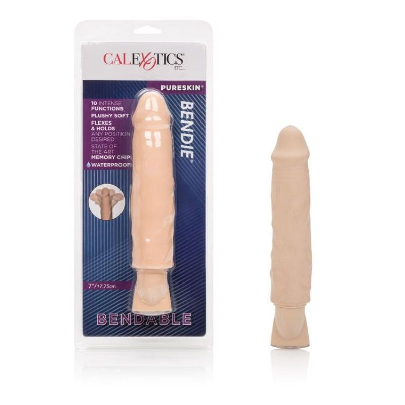 California Exotics 10 Function PureSkin Bendie Ivory Flexible Vibrator - - Realistic Dildos