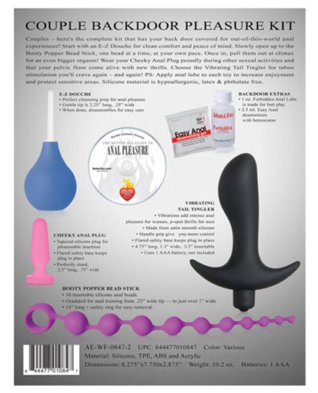 Adam & Eve Silicone Couples Backdoor Pleasure Kit Complete Set - - Sex Kits