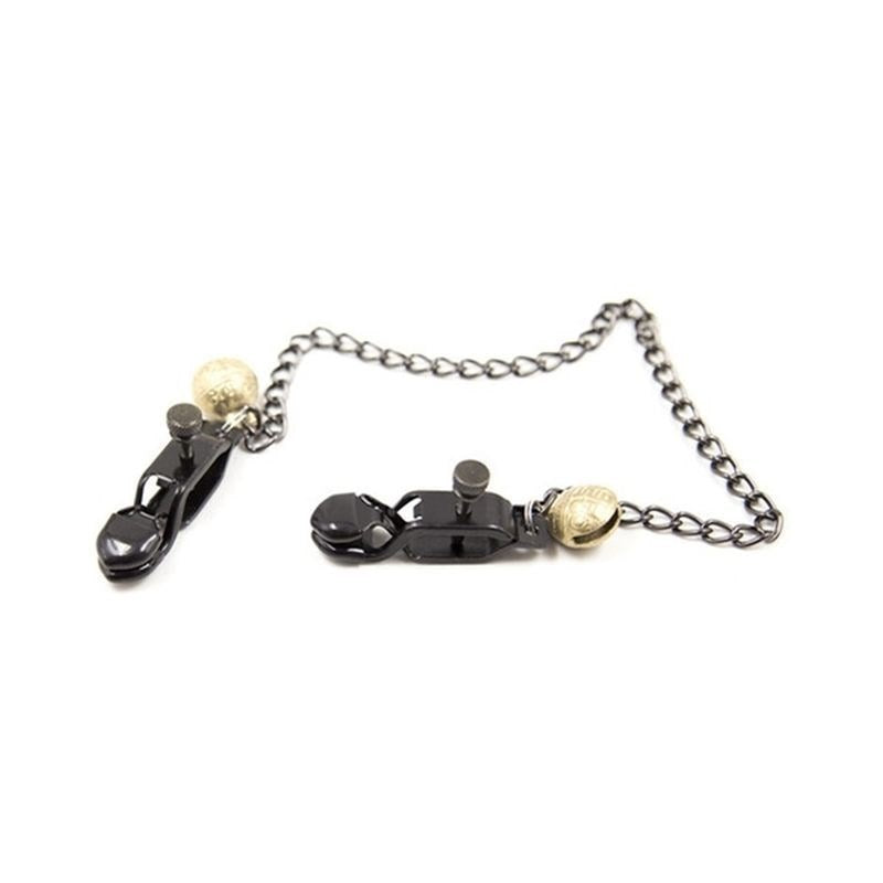 BDStyle Alligator Nipple Clamps With Bell And Chain Adjustable Pressure - Breast and Nipple Toys