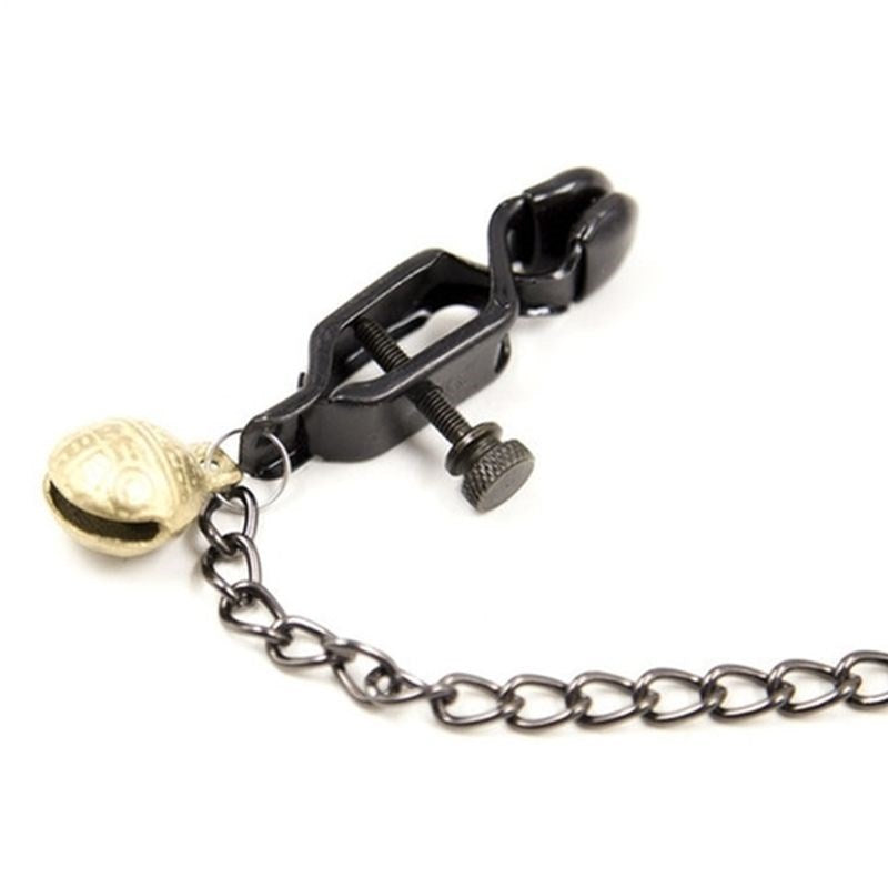 BDStyle Alligator Nipple Clamps With Bell And Chain Adjustable Pressure - Breast and Nipple Toys