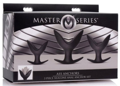 XR Brands Ass Anchors 3 Piece Silicone Anal Anchor Set Progressive Sizes - Sex Kits