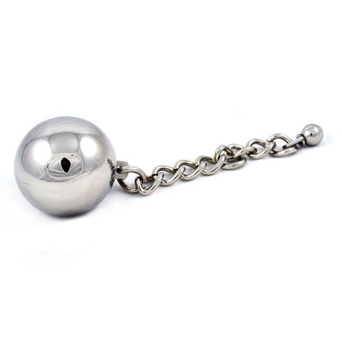 Hells Couture Bens Erotic Ball with Chain Medical Grade Steel Kegel - Love Eggs and Kegel Exercisers