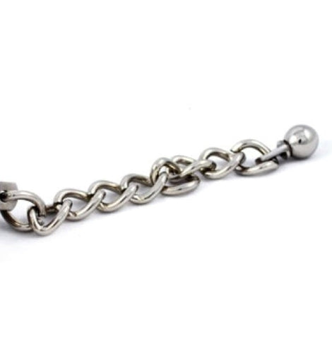 Hells Couture Bens Erotic Ball with Chain Medical Grade Steel Kegel - Love Eggs and Kegel Exercisers