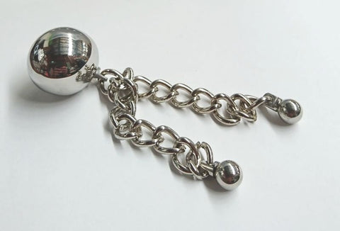 Hells Couture Bens Erotic Ball with Two Chains Weighted Kegel Exerciser - Love Eggs and Kegel Exercisers