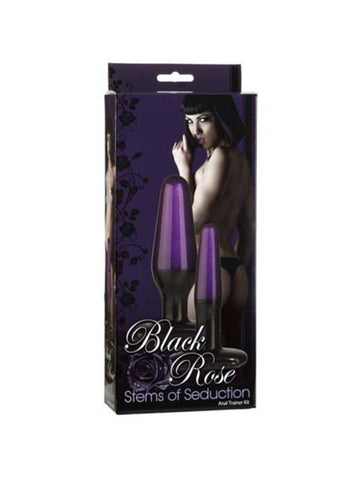 Doc Johnson Black Rose Stems of Seduction Butt Plug Two Piece Anal Kit - Sex Kits