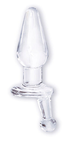 Icon Brands Buttmans Viewable Glass Butt Plug Bishop Crystal Clear Design - Glass Sex Toys