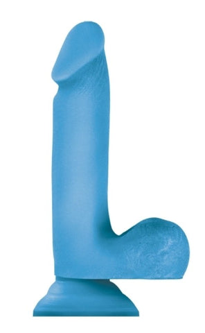 NS Novelties Colours 2X 6 in. Dual Density Blue Dildo with Suction Cup - Realistic Dildos