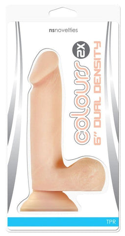 NS Novelties Colours 6 Inch Dual Density Flesh Dildo with Suction Cup Base - Realistic Dildos