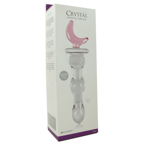 NS Novelties Crystal Celestial Dream Pink Beaded Glass Dildo - Glass Sex Toys