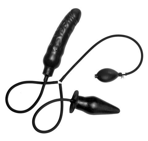XR Brands Customizable Dual Penetration The Deuce Inflatable Duo Anal Dildo - Inflatable Dildos and Vibrators