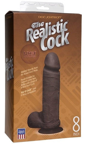 Doc Johnson The Realistic UR3 Cock with Balls 8 inch Dual Density Dildo - Realistic Dildos