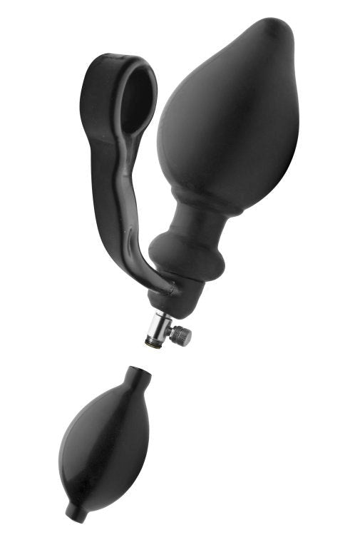 XR Brands Expander Inflatable Plug with Cock Ring & Removable Pump - - Inflatable Dildos and Vibrators