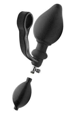 XR Brands Expander Inflatable Plug with Cock Ring & Removable Pump - Inflatable Dildos and Vibrators