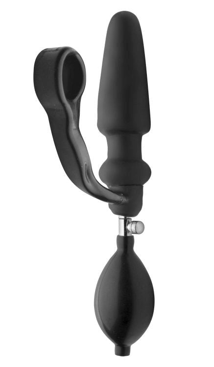 XR Brands Expander Inflatable Plug with Cock Ring & Removable Pump - - Inflatable Dildos and Vibrators