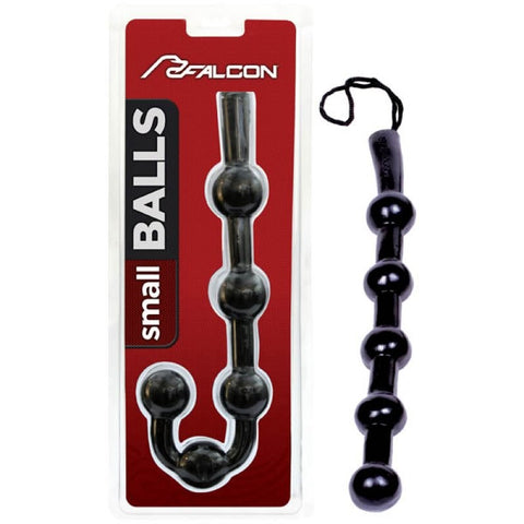 Icon Brands Falcon Balls Small Black Anal Beads with Retrieval Cord - Anal Beads and Balls