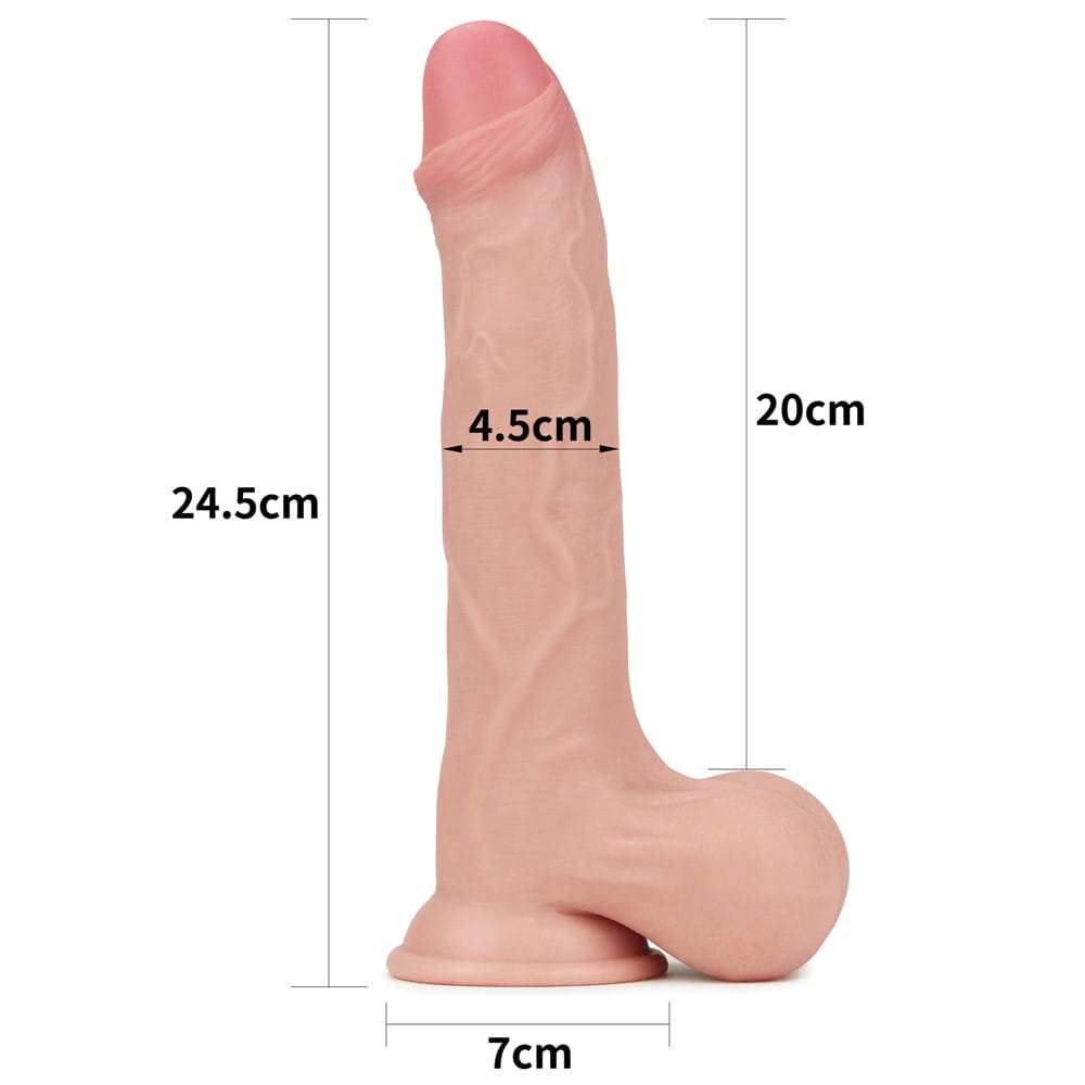 Lovetoy Sliding Skin Dual Layer Flexible Skin Realistic Dong - - Realistic Dildos