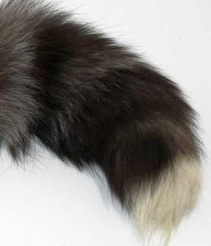 BDStyle Faux Fox Tail Ribbed Gold Butt Plug Large with Ribbed Texture - Steel Sex Toys