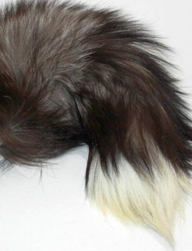 BDStyle Faux Fox Tail Ribbed Silver Butt Plug 30cm Tail for Pet Play - - Steel Sex Toys