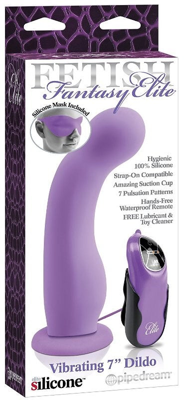 Pipedream Products Fetish Fantasy Elite Vibrating 7 Inch Silicone Dildo Purple - - Realistic Dildos