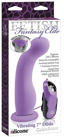 Pipedream Products Fetish Fantasy Elite Vibrating 7 Inch Silicone Dildo Purple - Realistic Dildos