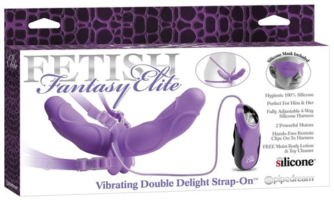 Pipedream Products Fetish Fantasy Vibrating Double Delight Realistic Dildo - Strap On Sextoys