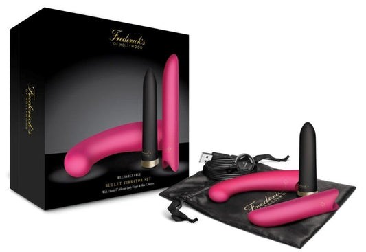 Fredericks of Hollywood Rechargeable Bullet Vibrator Set with 17 Patterns - - Sex Kits