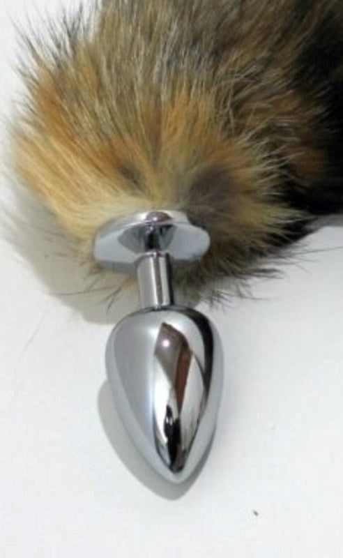 BDStyle Funky Fox Tail & Metal Anal Plug with Decorative Fox Tail - - Steel Sex Toys